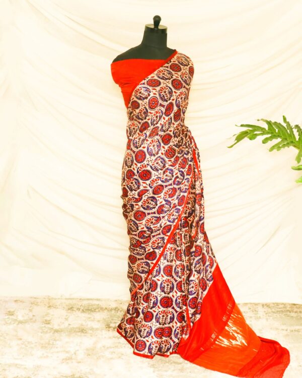 Pure Handloom Red Gaji Silk Saree