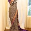 Twilight Elegance Black and Purple Printed Kanchipuram Silk Saree